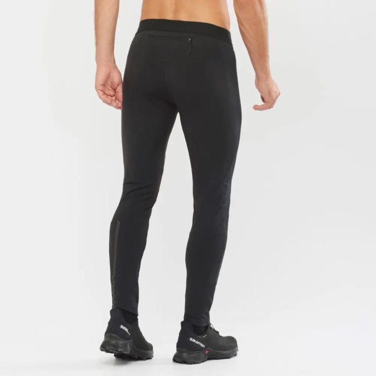 Black Salomon Gore Tex Infinium Windstopper Men's Running Tights | IE IB0152